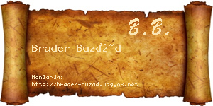 Brader Buzád névjegykártya